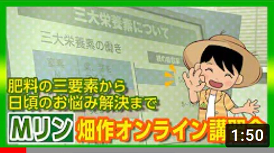 肥料の三要素から日頃のお悩み解決まで！【Mリン畑作オンライン講習会】